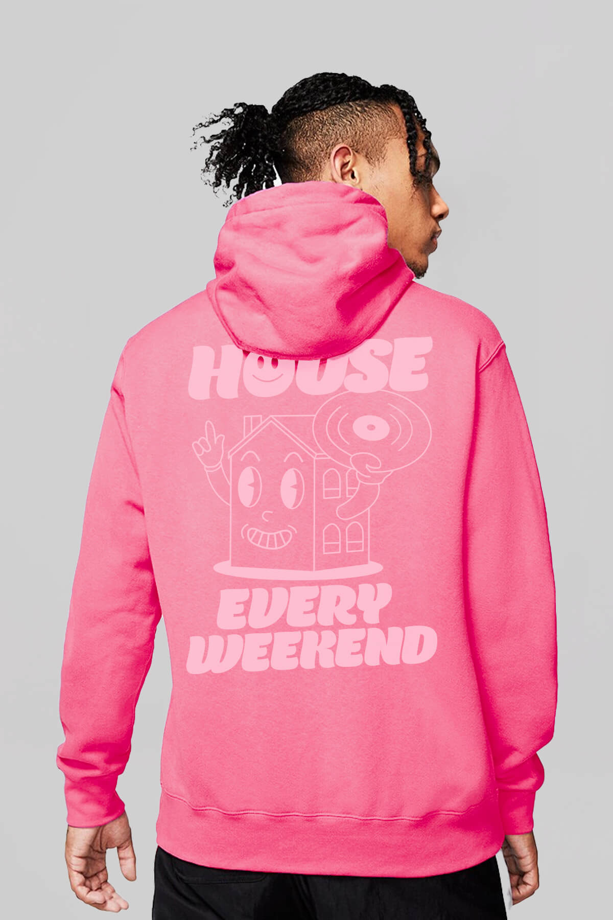 House Every Weekend Pink Hoodie 3