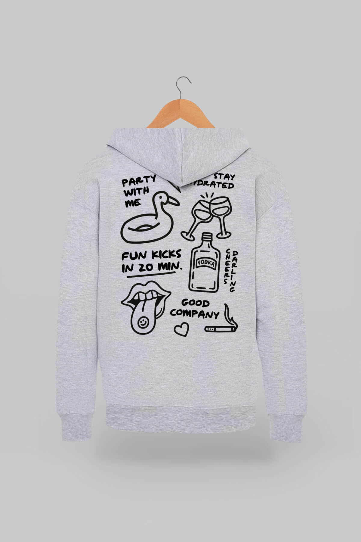 Party Kit Light Grey Hoodie 1