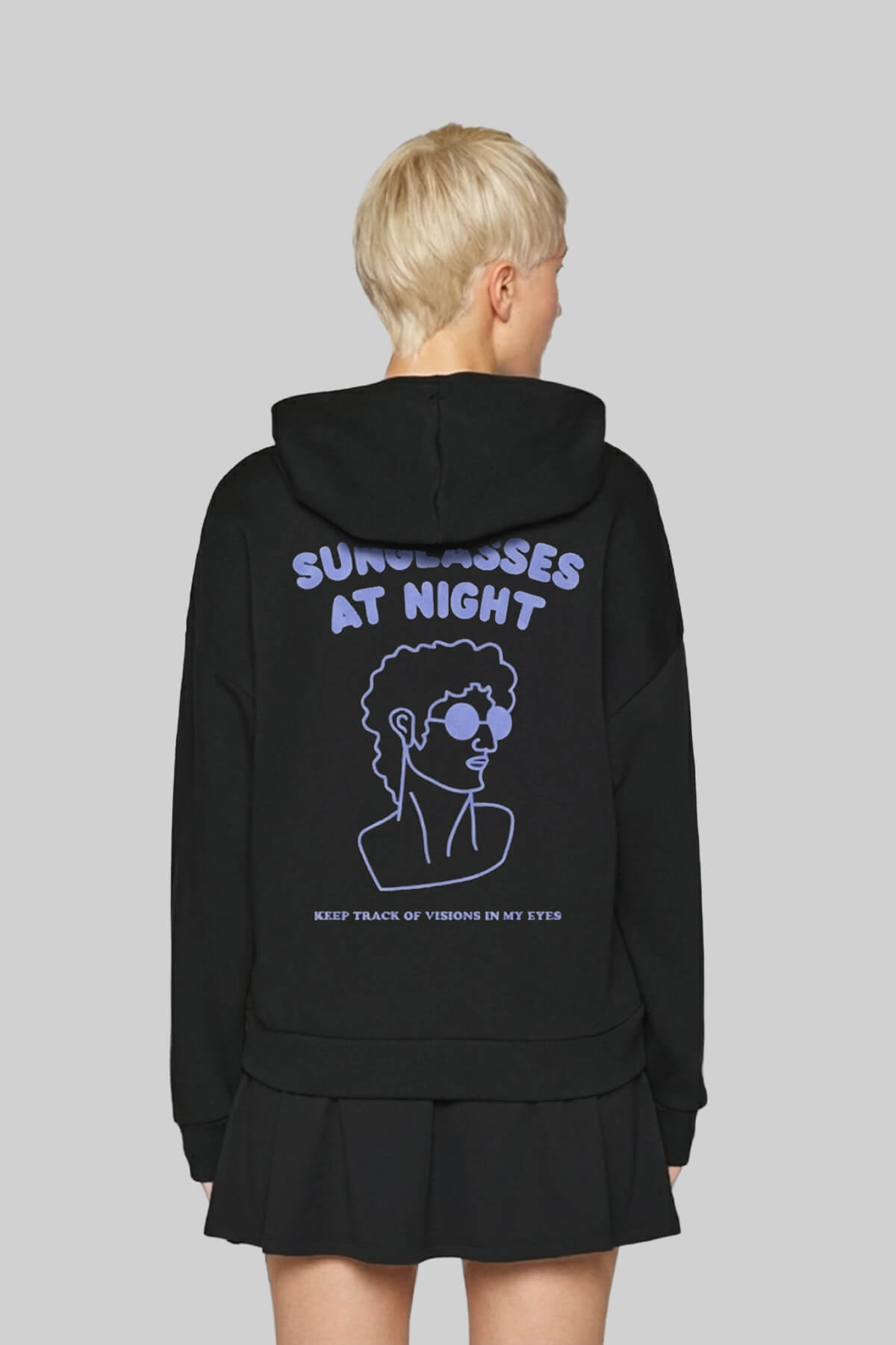Sunglasses At Night Black Hoodie 3