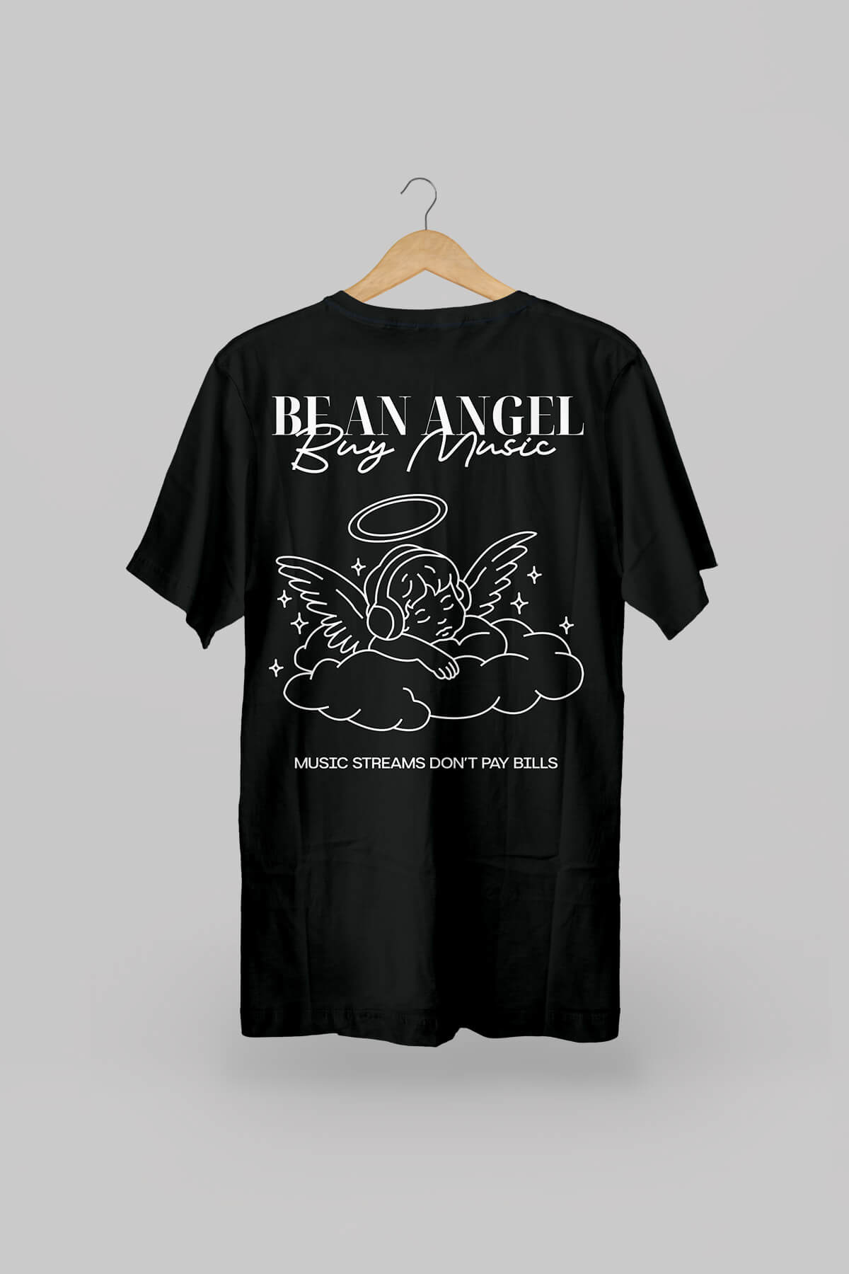 Be An Angel Black Oversized T-shirt 1